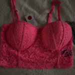 Haute Monde  Neon Pink Lace Bustier Photo 0