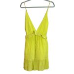 Nasty Gal Yellow Deep-V Neck Strappy Ruffle Minidress Size 6 Photo 1