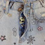 Wild Fable Denim Shorts Women 0 Doodle Print Bermuda Distressed High Rise Grunge Photo 5