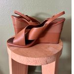 Tory Burch Tan Leather Criss Cross Gabrielle Wedge Sandals Size 9.5 Photo 5