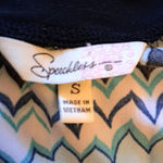 Speechless  Short Puff Sleeve Scoop neck Self‎ Tie Blouse Multicolor Sz S Photo 2