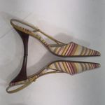 Bandolino Vintage  Striped Y2K Leather Slingback Point Toe Pumps 9M Photo 12