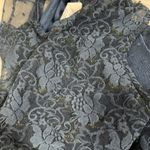 Free People Shirt Womens Medium Blue Tunic Mesh Overlay Back Cutout Photo 6