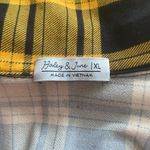 Haley & June women's XL yellow & black long sleeve collared flannel shirt dress Photo 5