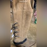 Free People Sway Low Knee High Boot in
Military Taupe Suede. Size 6.5 Photo 10