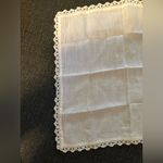 His and Hers Vintage White Lace Trim Handkerchief Photo 3