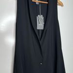 Lilith Paris NWT Black One Button Sleeveless Long Maxi Vest Size Medium Photo 9