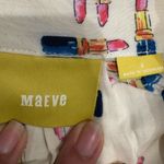 Maeve (Anthropologie) Lipstick Print Halter Blouse - Cream and Blue Size 6 Photo 4