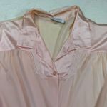 Vanity Fair  Womens Pink‎ Satin Lace Trim Long Sleeve Full Length Robe L Photo 2