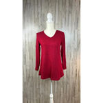Soma  Women's Size XS Long Sleeve‎ Red Tunic Pocket Front Top V-Neck Blouse Photo 1
