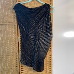 Graham & Spencer Sleeveless Asymmetrical Ruched 100% Silk Tank Top Black Photo 2