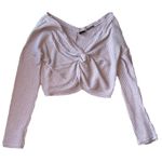 Out From Under Purple Crop Tie Sweater/Long Sleeve Photo 0