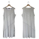 Misook  Mixed Stripe Sleeveless Knit Midi Dress White Black Sz XL NWT Photo 4