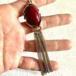 Lucky Brand gold tone red chain pendant necklace Photo 6