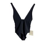 Mara Hoffman  Audrey Black Plunge Neck One Piece Swimsuit Size XS Photo 2