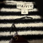 Ava & Viv Black & White Striped Soft Fuzzy Long Sleeve V Neck Sweater Sz 1X NEW Photo 5
