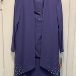 After Dark 3 Pc. Long Gown Set Purple with Beading Size 12 NWT Photo 2