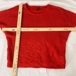 Worthington Red Sweater wave short sleeves LARGE Dolman  sleeve knit Photo 11