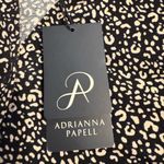 Adrianna Papell Black and Cream Button Down Shirt With Short Flutter Sleeves Photo 4