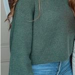 Double Zero  Boutique Green Cropped Turtleneck Size Large Photo 0