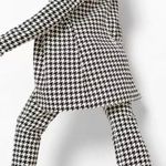Boohoo High Waisted Dogtooth Check Split Front Trousers Size 12 Tall NWT Photo 1
