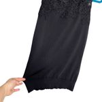Adiva Black Lace Mock Neck Sheer Yoke Knit Sleeveless Blouse Size M Photo 12