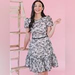 Gal Meets Glam NWT  Viola Raffia Embroidery Floral Pattern Dress Women’s Size 2 Photo 1