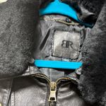 Banana Republic Black Leather Jacket with Faux Fur Collar Photo 5
