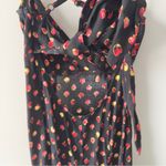 Urban Outfitters Kimchi Blue  Fruit Print Black Red Strappy Dress Deep B-Neck EUC Photo 13