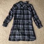 BLL NYC Black Plaid Button Down Long Roll Tab Sleeve Shirt Dress Women’s Size L Size L Photo 8