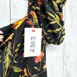 Urban Outfitters Dress Women Size Medium Black Ella Floral Print Bodycon Mini Photo 1