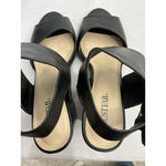 Womans Just Fab Kerston Sandals 8 Black Open Toe Strappy Buckle Close Block Heel Photo 5