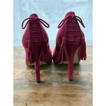 Jessica Simpson Port Red Centella Tassels Leather Pump Stiletto Heel Shoes 7.5M Photo 3