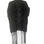 Jessica Simpson XL Witchy Velvet Fringe Metallic Open Front Cardigan Long Top Photo 7