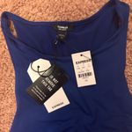EXPRESS NWT Women's Blue Body Contour Thong High Neck Bodysuit Size XS Soft Sexy Photo 2