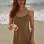 J.Crew  Gwyneth slip dress in luster charmeuse in camel tan brown Size 4 neutral Photo 5