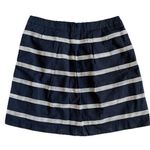 Loft Striped Mini Skirt Sz 6 Pockets Navy Blue Nautical Preppy Photo 0