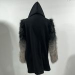 ZARA  hooded sweater/jacket with faux fur sleeves Photo 3