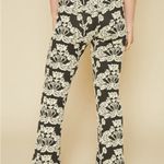 Amuse Society Black Fox Pant β Stretch Flare Jacquard Brocade Floral Knit Small Photo 4
