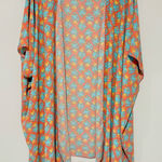 Haute society  Leaf Pattern Aztec Kimono cardigan orange blue size medium Photo 0