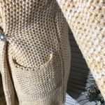 Forever 21 Vintage Y2K Long Coat Cable Knit Deep Pockets Cream/Yellow sz S Photo 4