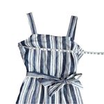 Charter Club  Linen Cotton Blue White Stripe Wide Leg Jumpsuit 8 Photo 9