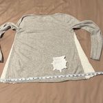 Loft  size small long sleeve grey sweater with white lace inset on sides EUC Photo 7