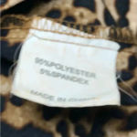 Huguest Leopard Ruffle Deep Drop Neckline Mini Dress with Belt Tie Brown Size M Photo 7