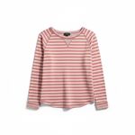 Ralph Lauren Lauren Pink & White Striped Sweatshirt, Rolled Edges, Women’s XS Photo 1