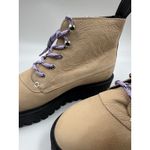 Last Rocky Cream Nubuck Leather Lug Sole Boots Purple Laces Women's Size Us 7 Photo 3