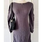BP  Muted Dark Purple Knitted Long Sleeve Sweater Dress Photo 0