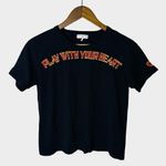 Sandro  Paris Black Graphic T Shirt Play With Your Heart Medium Photo 10