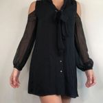 Haute Hippie  Cold Shoulder Black Silk Dress Photo 6