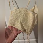 Urban Outfitters  UO Crop Ruched Cinched Bow Linen Corset Cotton Coquette Cami M Photo 7